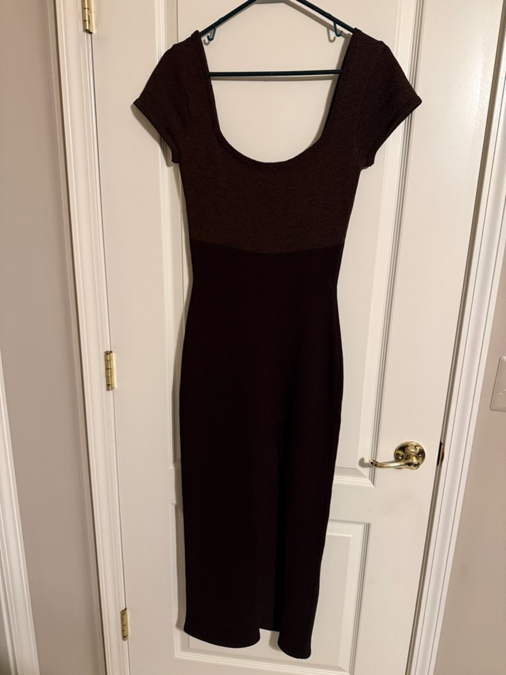 Scoop Neck Maxi Dress in Dark Brown